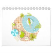 Calendrier Fille de piscine en bikini plage d'été (Protection)