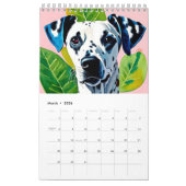 Calendrier Fille rose chien (Mar 2026)
