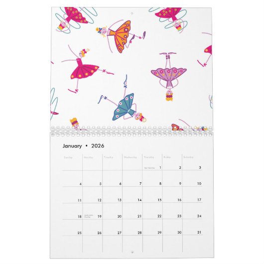 Calendrier Filles dansantes (Jan 2026)