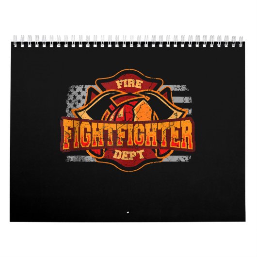 Calendrier Fireman American Flag Red Line (Protection)