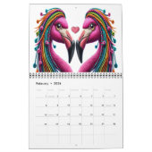 Calendrier Flaunty Flamant rose version 2 (Feb 2026)