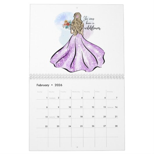 Calendrier Fleur (Feb 2026)