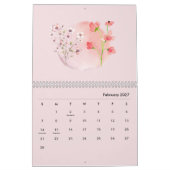 Calendrier Fleur Aquarelle 2026 (Feb 2027)
