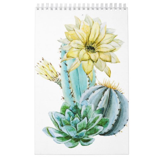 Calendrier Fleur de cactus jaunes (Protection)