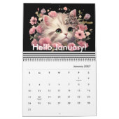 Calendrier Fleur de chats mignonne moderne tous les mois, ann (Jan 2027)