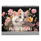Calendrier Fleur de chats mignonne moderne tous les mois, ann (Protection)