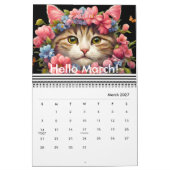 Calendrier Fleur de chats mignonne moderne tous les mois, ann (Mar 2027)