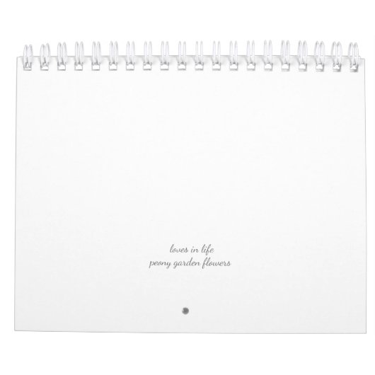 Calendrier Fleur de pivoine (Dos)