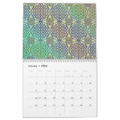 Calendrier Fleur de vie - motif de grunge de timbre 2 (Jan 2026)