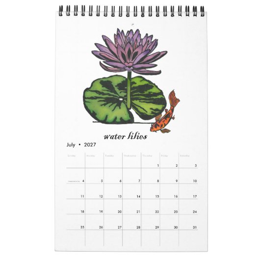 Calendrier Fleur du Mois (Jul 2027)