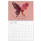 Calendrier Fleur et papillon du mois de naissance (Jan 2026)