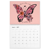 Calendrier Fleur et papillon du mois de naissance (Mar 2027)