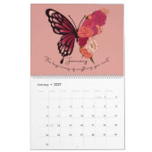 Calendrier Fleur et papillon du mois de naissance (Jan 2027)