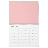 Calendrier Fleur rose aquarelle sans couture (Mar 2027)
