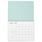 Calendrier Fleur rose aquarelle sans couture (Feb 2027)