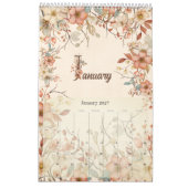Calendrier Fleur sauvage d'aquarelle Cottagecore (Jan 2027)