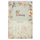 Calendrier Fleur sauvage d'aquarelle Cottagecore (Feb 2027)