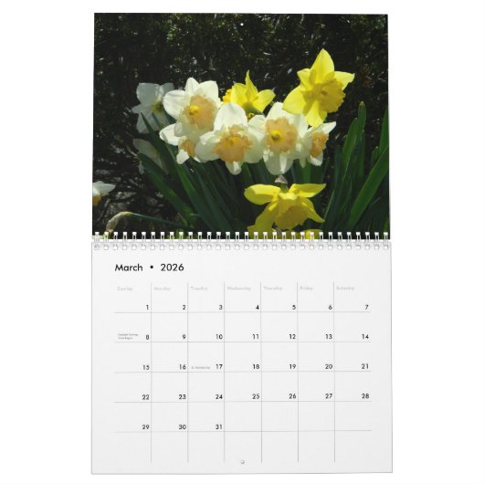 Calendrier Fleurs (Mar 2026)