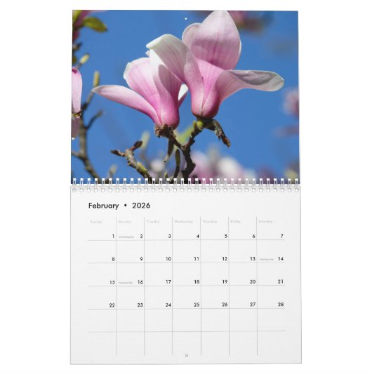 Calendrier Fleurs (Feb 2026)