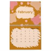 Calendrier Fleurs Abstraites Brillantes Pastel (Feb 2027)
