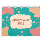 Calendrier Fleurs Abstraites Brillantes Pastel (Protection)