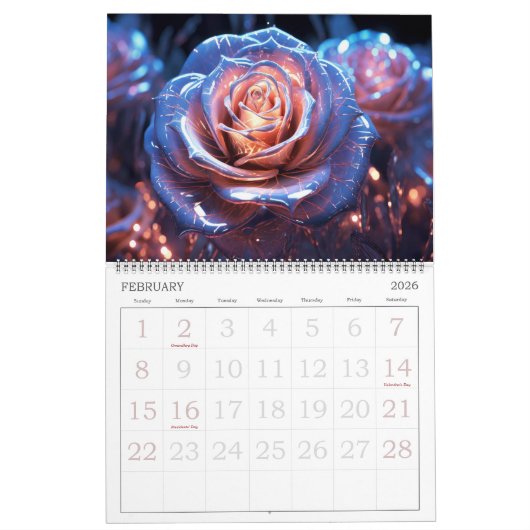 Calendrier Fleurs Aliens Imaginaires (Feb 2026)