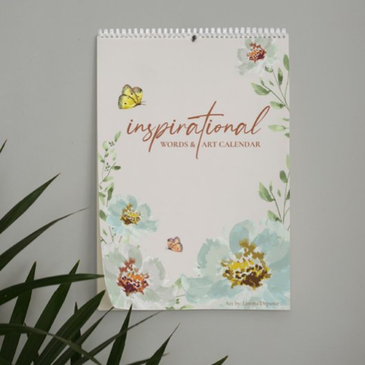 Calendrier Fleurs Aquarelle Art Mots inspirants artiste