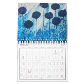 Calendrier Fleurs Aquarelle Deux Pages 12 Mois (Jan 2027)