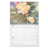 Calendrier Fleurs Aquarelle Deux Pages 12 Mois (Mar 2027)