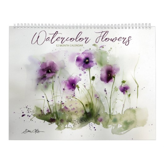 Calendrier Fleurs aquarelles 2 (Protection)