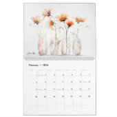 Calendrier Fleurs aquarelles 2 (Feb 2026)