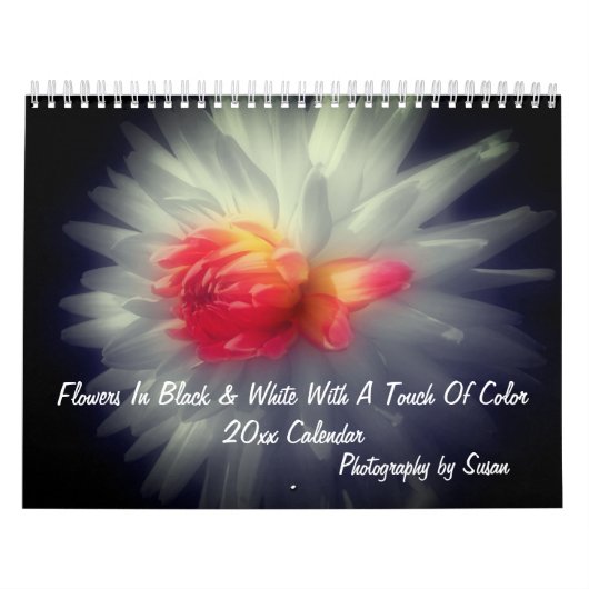 Calendrier Fleurs avec une touche de couleur  (Protection)