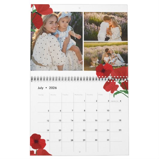 Calendrier Fleurs Berries et verdure Collage photo (Jul 2026)
