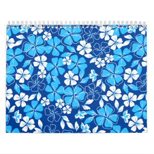 Calendrier Fleurs bleues et blanches