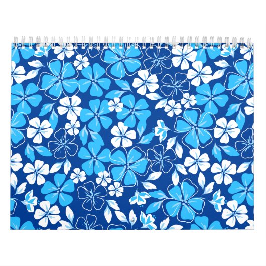 Calendrier Fleurs bleues et blanches (Protection)