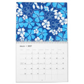Calendrier Fleurs bleues et blanches (Mar 2027)