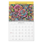Calendrier Fleurs Colorées Vivides 2026 (Mar 2027)