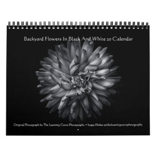 Calendrier Fleurs de jardin en noir et blanc 20
