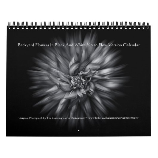 Calendrier Fleurs de jardin en noir et blanc n°20 Flow (Protection)