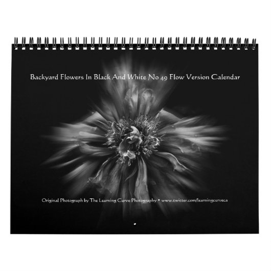 Calendrier Fleurs De jardin En Noir Et Blanc No 49 Flux (Protection)