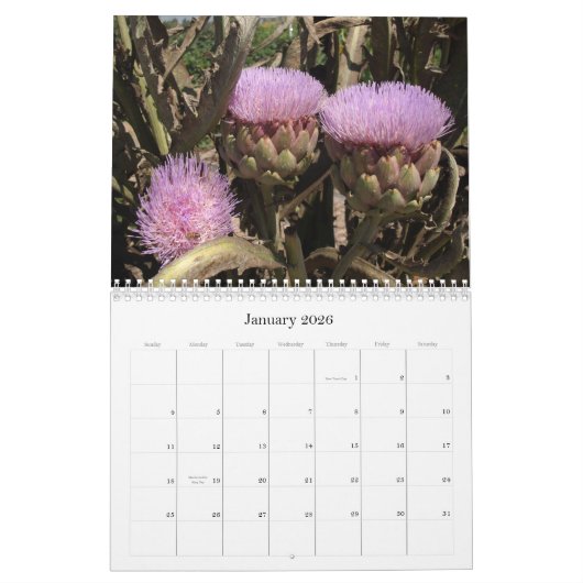 Calendrier Fleurs de la Californie du sud (Jan 2026)