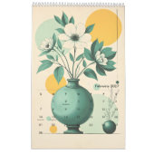 Calendrier Fleurs de milieu de siècle en vie simple page (Feb 2027)