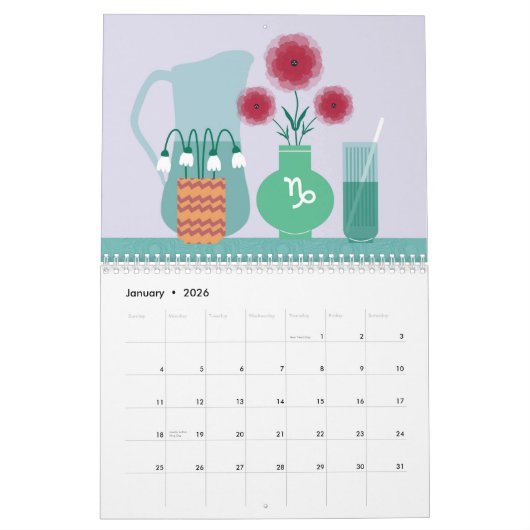 Calendrier Fleurs de naissance (Jan 2026)
