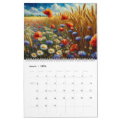 Calendrier Fleurs de pavot Art, Belles prairies Nature (Mar 2026)