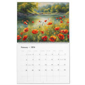 Calendrier Fleurs de pavot Art, Belles prairies Nature (Feb 2026)
