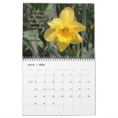 Calendrier Fleurs des psaumes loués Mur inspirationnel (Mar 2026)