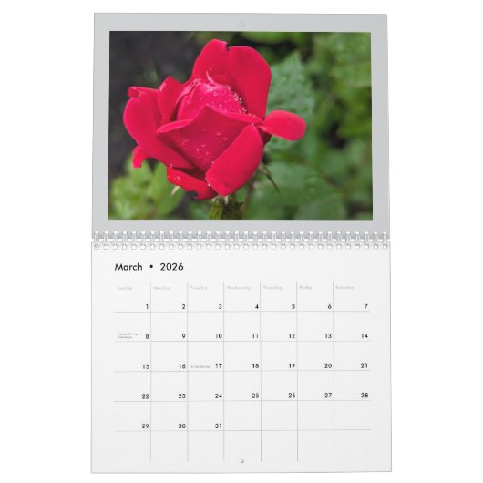 Calendrier Fleurs d'été 2025 (Mar 2026)