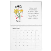 Calendrier FLEURS DU MOIS DE NAISSANCE 2026 Chrétiens (Mar 2027)