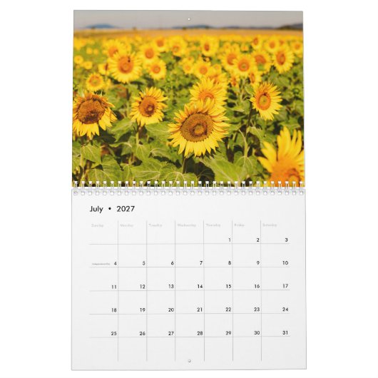 Calendrier Fleurs du monde entier (Jul 2027)