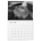 Calendrier Fleurs En Grand Contraste Noir Et Blanc (Jan 2026)
